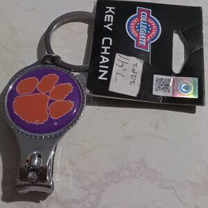 NEW Clemson Tigers NCAA 3 in 1 Metal Key Chain Bottle Opener Nail Clippers